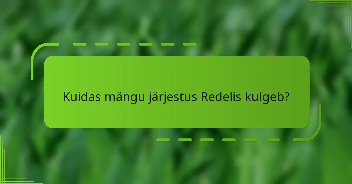 Kuidas mängu järjestus Redelis kulgeb?